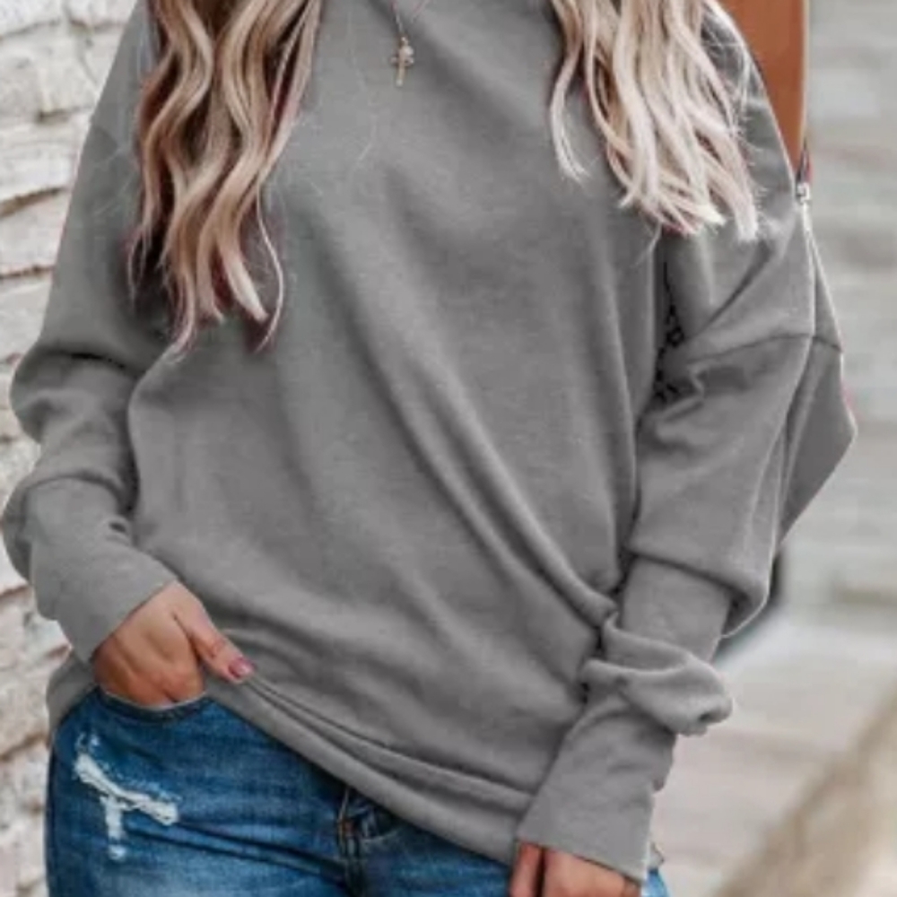 1 2x left💥New boutique ribbed knit zip sleeve top - Picture 6 of 12